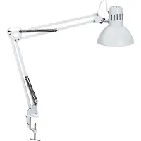 MAUL LED-klemmelampe MAULstudy, hvit, stål, høyde 44 cm, E27