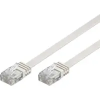 Goobay RJ45 U/UTP CAT 6 Flat Nettverkskabel - 0.5m - Hvit
