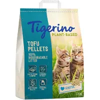 Tigerino Plantbased Tofu-kattesand - Sensitiv, parfymefri - Økonomipakke 2 x 11 l (9,2 kg)