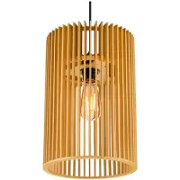 SLV pendellampe Wud, lyst tre, Ø 25 cm, tre