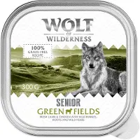 Wolf of Wilderness Senior - Duo-Protein Oppskrift 6 / 24 x 300 g skål - 6 x 300 g: Green Fields - Lam og kylling