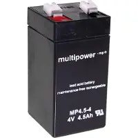 Multipower MP4,5-4 Blybatteri 4 V 4.5 Ah Blyfleece (B x H x T) 48 x 100 x 52 mm Fladstik 6,35 mm Vedligeholdelsesfri, Lav selvafladning