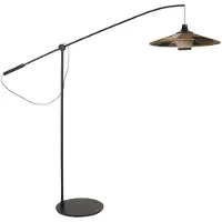 Forestier Parrot gulvlampe med abacá-skjerm, brun