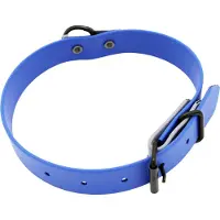 Heim halsbånd tofarget naglet blå/grå - 40 cm lang, 25 mm bred