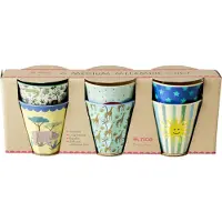 Rice Kopper - Melamin - 6 stk. - 250 ml - Multi/Funky trykk - - OneSize - Kopp
