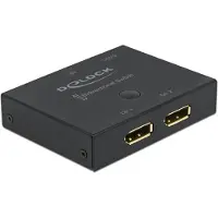DeLOCK DisplayPort 2 - 1 Switch bidirectional 8K 30 Hz - Video/audio switch - 2 x DisplayPort - stasjonær