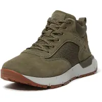 Timberland for man. TB0A6DP2EY01 Voyager Park green mid-top lace-up leather shoes (43.5), Flat, Laces, Casual