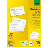 Sigel Business Card 3C LP796 - Sterkt hvitt - 85 x 55 mm - 225 g/m² - 400 kort (40 ark x 10) visittkort