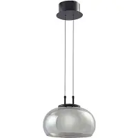 LUCANDE LED-hengelampe Dain, 1 lyskilde, røykgrå, glass