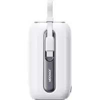 JOYROOM mini powerbank 10000mAh Colorful Series 22.5W med 2 USB C- og lynkabler hvit (JR-L012)