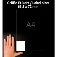 Avery - Hvit - 63.5 x 72 mm 1200 etikett(er) (100 ark x 12) adresselapper