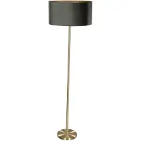 QAZQA Gulvlampe messing med oval fløyels skjerm grønn 50cm - Simplo
