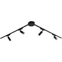 QAZQA Moderne skinnesystem med 4 sorte spotlights 1-fase - Magnetic Samson