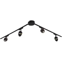 QAZQA Moderne skinnesystem med 4 sorte spotlights 1-fase - Magnetic Eggy
