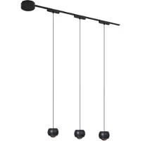 QAZQA Moderne skinnesystem med 3 sorte pendellamper 1-fase - Magnetic Lance