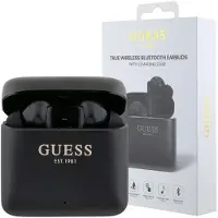 GUESS Bluetooth-hodetelefoner GUTWSSU20ALEGK TWS + dokkingstasjon svart/svart Trykt logo