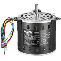 Vevor 1/5 hk viftemotor for ovn, 220 V 1,45 ampere, 1100 o/min, 3 hastigheter, 10 mm akseldiameter, 20 mm aksellengde, rotasjon mot uret fra akselenden, inkluderer CBB60 8 μF/450 V kondensator