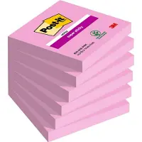 Post-It Post-it-klistrelapper POST-IT Super Sticky (654-6SS-PO), 76x76 mm, 1x90 ark, rosa
