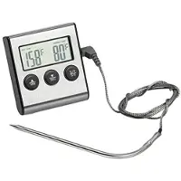 24hShop Digitalt ovnstermometer / steketermometer med timer og lydsignal
