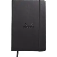 Rhodia Webnotebook A5 Black - lined Ivory paper 90gram - 192pages - leatherette hardcover notebook - nr. 118609C