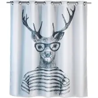 Wenko Lille Wolke dusjforheng Mr Deer, tekstil, 180x200 cm,
