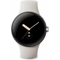 Google Watch Pixel Watch LTE 41mm Polished Silver Case with Sport Band - Chalk