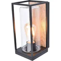 Lutec Utendørs vegglampe FLAIR, svart, høyde 26 cm, metall IP44 E27