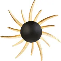 FISCHER&HONSEL GMBH LED-vegglampe Sol, svart med gyldne stråler