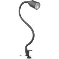 B.K. Licht Snake-klemmelampe, svart, metall, justerbar, GU10