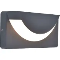 Lutec Utendørs LED-vegglampe LUPS, mørkegrå, bredde 23 cm, IP54