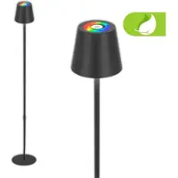 Briloner LED-gulvlampe Coloris, svart, RGB, dimmer, IP44, USB