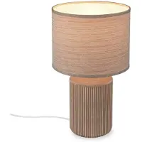 Briloner Bordlampe Ino, brun, høyde 38 cm, keramikk, tekstil, E27