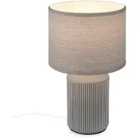 Briloner Bordlampe Ino, grå, høyde 38 cm, keramikk, tekstil, E27