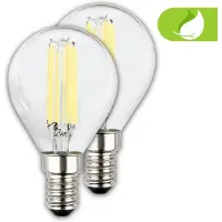 Briloner LED-pære dråpe E14 4W klar 3000K 840lm energiklasse A 2er