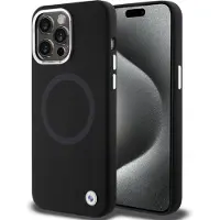BMW Signature Liquid Silicone MagSafe-etui i silikon for iPhone 15 Pro - svart