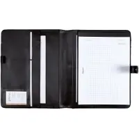 Alassio Jüscha 30073, Lær, Sort, A4, Visittkort, Papir, Spenne-åpningsmekanisme på midten, 320 mm