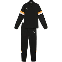 Puma individualRISE Youth Football Tracksuit, Clothing, Black/Heat Fire, 7-8Y