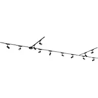 QAZQA Moderne skinnesystem med 12 sorte spotlights 1-fase 600 cm - Magnetic Gert
