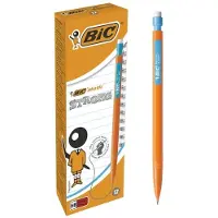 BIC Matic Strong - Mekanisk blyant - superhøy polymer - HB - 0.9 mm - stor - med viskelær (en pakke 12)