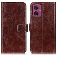 Mtp Products Motorola Moto G55 Lommebok-deksel med Magnetisk Lukning - brun