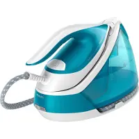 Philips PerfectCare Compact Plus GC7920 - Dampstrykejern med automatisk slukking - såleplate: SteamGlide - 2400 W - cyan blue