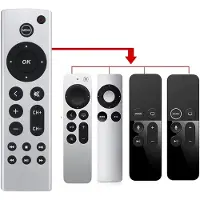 24hShop Fjernkontroll til Apple TV 4K/HD (A2169, A1842, A1625) - uten stemmestyring, sølv