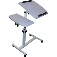 24hShop Sengebord på hjul / Justerbart lesebord med svingbar topp