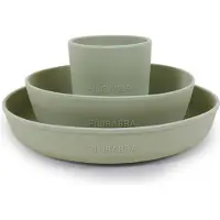 Filibabba Spisesett - Silikon - 3 Deler - Green - - OneSize - Spisesett