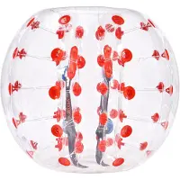 Vevor Oppblåsbar Bumper Ball 1-pakning, 4FT/1.2M Body Sumo Zorb-baller for tenåringer og voksne, 0.8mm tykke PVC menneskehamster-bobleballer for utendørs lagspill, Bumper Bopper-leker for hage, gårdsp