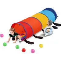 Vevor Kids Leketunneltelt for Småbarn, Fargerik Pop-Up Larve Krypetunnelteleke for Baby eller Kjæledyr, Sammenleggbar Gave til Gutt og Jente Leketunnelt Innendørs og Utendørs Spill, Flerfarget