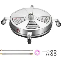 Vevor 18" høytrykksspyler med hjul, betongrengjører i rustfritt stål 4000 maks. PSI, 1/4" hurtigkobling med 2 forlengelsesrør, kraftig høytrykksspyler for gulv, innkjørsel, terrasse