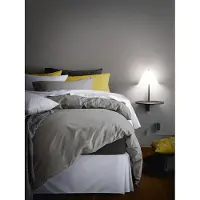 FABAS LUCE LED-vegglampe Goodnight, USB-port, hvit-antrasitt