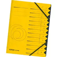 Herlitz Colorspan - Klassifikasjonsmappe - 12 rom - 12 deler - fortrykt: A-Z, 1-12 - for A4 - med fliker - svart, gul