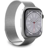 Puro Milanese - Sløyfe for smart armbåndsur - 130 - 200 mm - sølv - for Apple Watch Hermès Series 9, SE 3, Series 10, Series 11, Series 8, Series 9